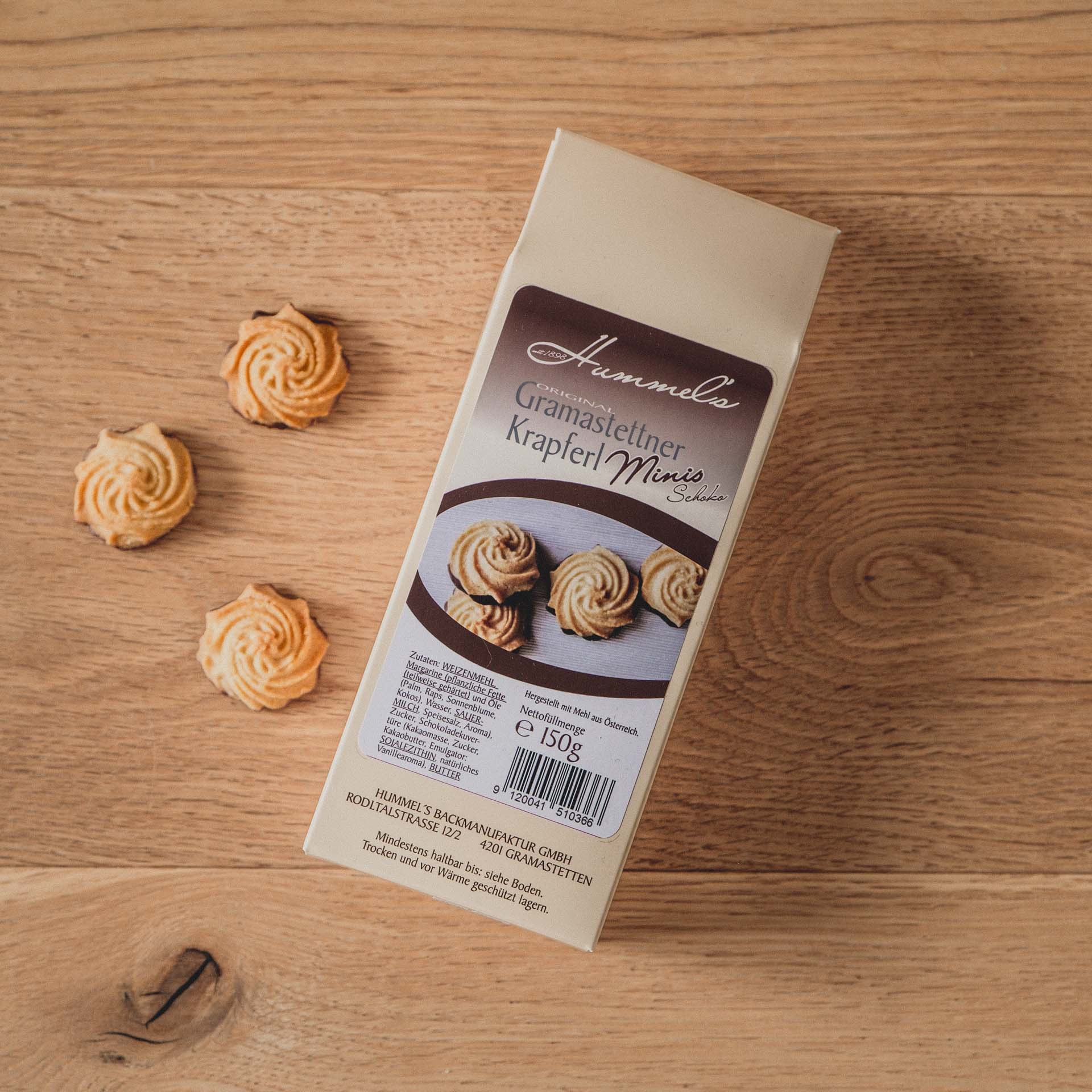 Hummels Gramastettner Krapferl Minis mit Schokolade überzogen